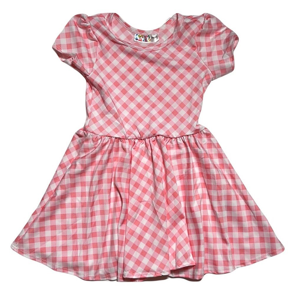 Dot Dot Smile Dress Cap Sleeve NWT 12/24m Pink Plaid